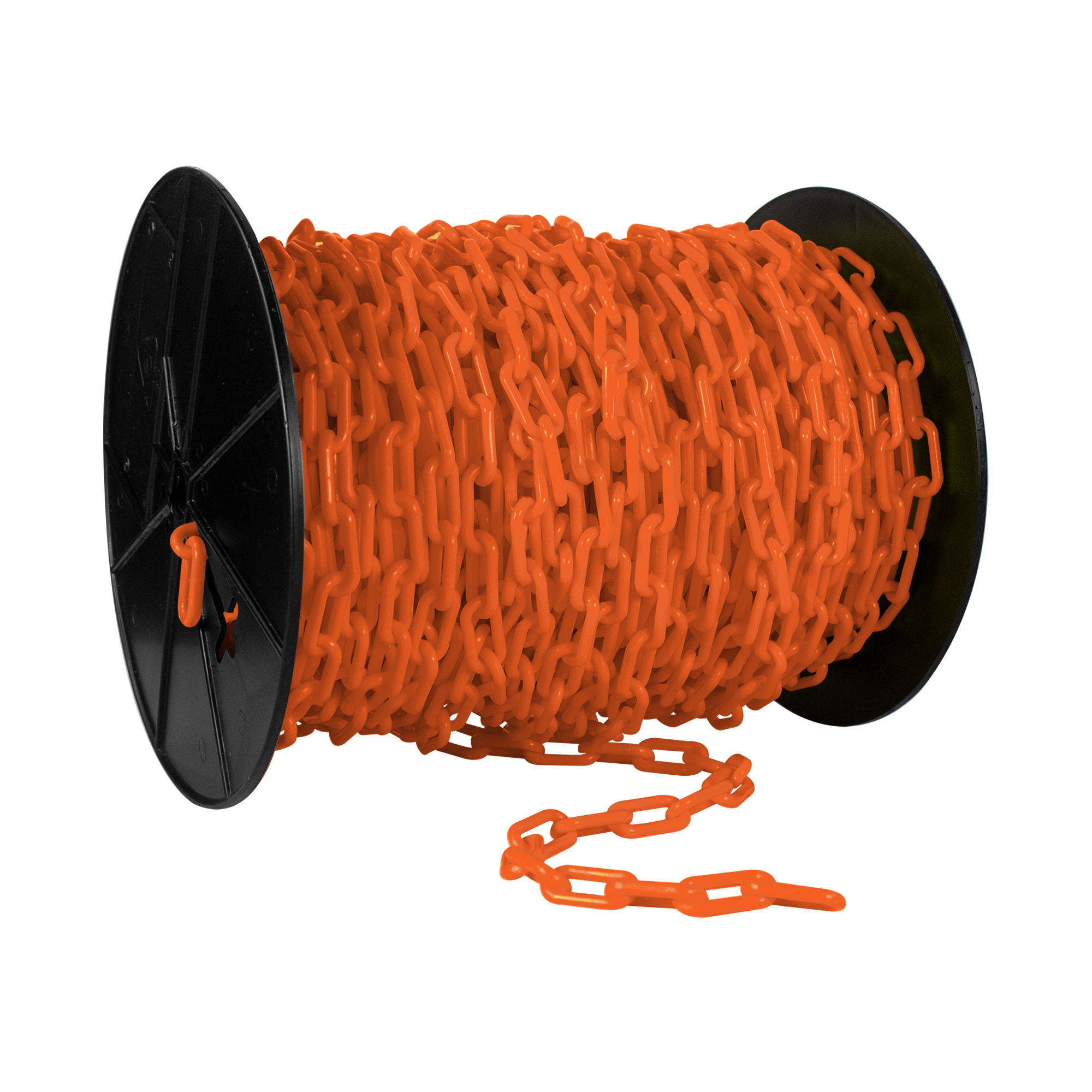 Mr. Chain Plastic Safety Chain — 1.5in. x 200ft., Safety Orange, UV Resistant, Model# 30112